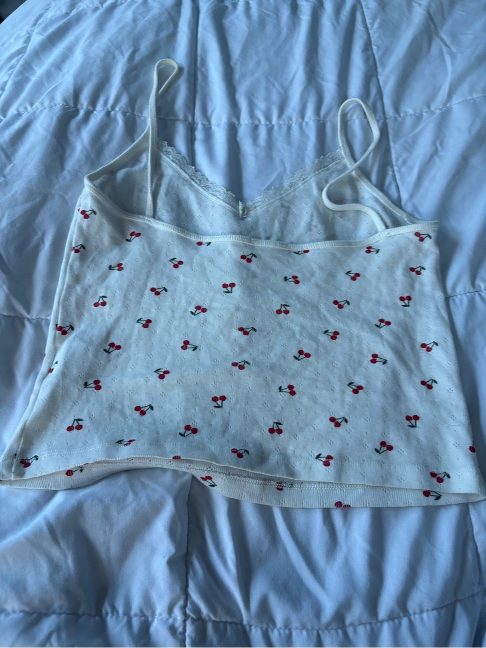 Brandy Melville Cream Cherry-Print Sleep set - Picture 5 of 9